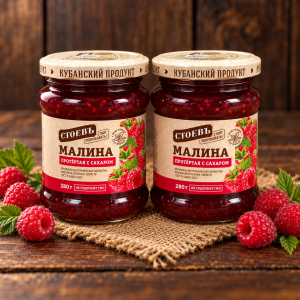 Малина перетертая с сахаром 280 г